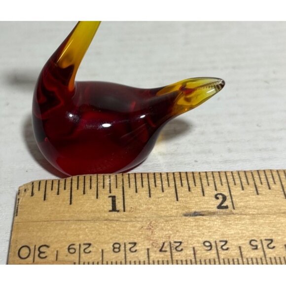 Olands Hyttan Sweden Blown Glass Swan Paperweight Figure 2.75” Stunning - Picture 8 of 8